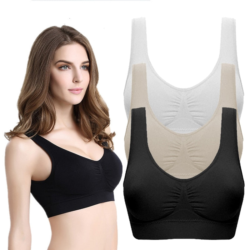 New Women Sports Bra Racerback Seamless Wireless Bras Sleep Top Tank Female Sport Bra Push Up Sports Bras (No chest pad) #ED