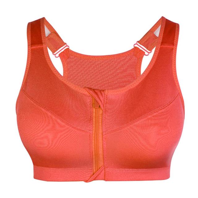 Plus Size Top Women Front Zipper Sports Bras Underwear Shockproof Gym Fitness Push Up Athletic Running Yoga Sport Bra Top 3XL