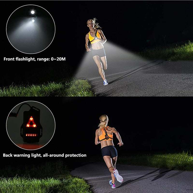 Waterproof Outdoor Sport Running Lights LED Night Cycling Warning Bike Light USB Chest Lamp Walking  Jogging Bike Accessories