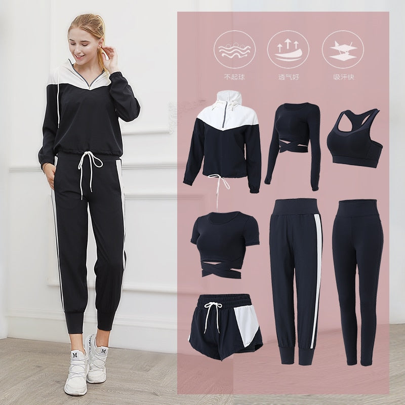 2021 New Fashion Yoga Set for Women 2/3/4/5/7PCS  Workout Running and walking Clothes For Women  big size XXXL